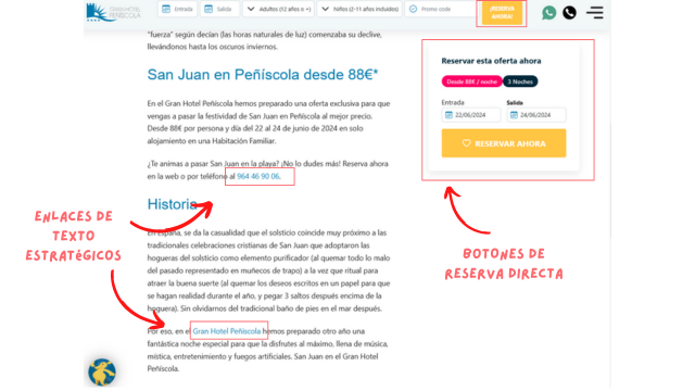 CTA - Enlaces de texto estratégicos