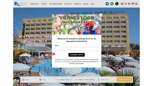 CTAs específicos para newsletters y fidelización