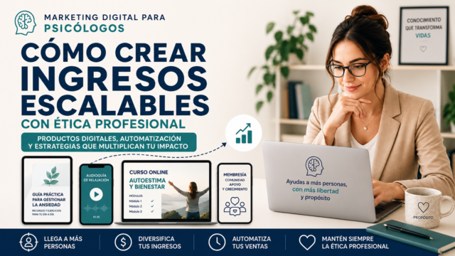 Marketing digital para psicólogos: ingresos pasivos y escalables con ética