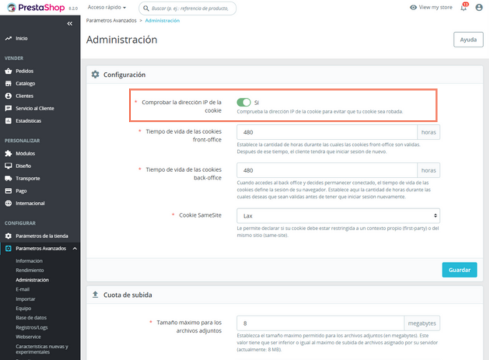 Desactivar verificación de la IP en las cookies de PrestaShop
