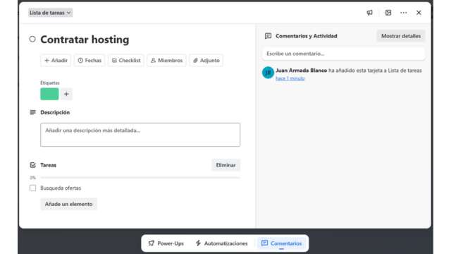 Gestión de proyectos - Tarjetas en Trello