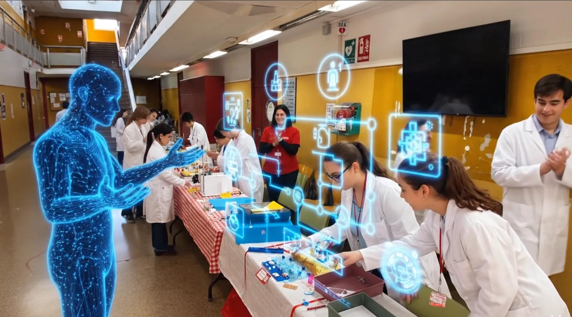 Visualización conceptual de una actividad de inteligencia artificial aplicada a Sanidad y Farmacia