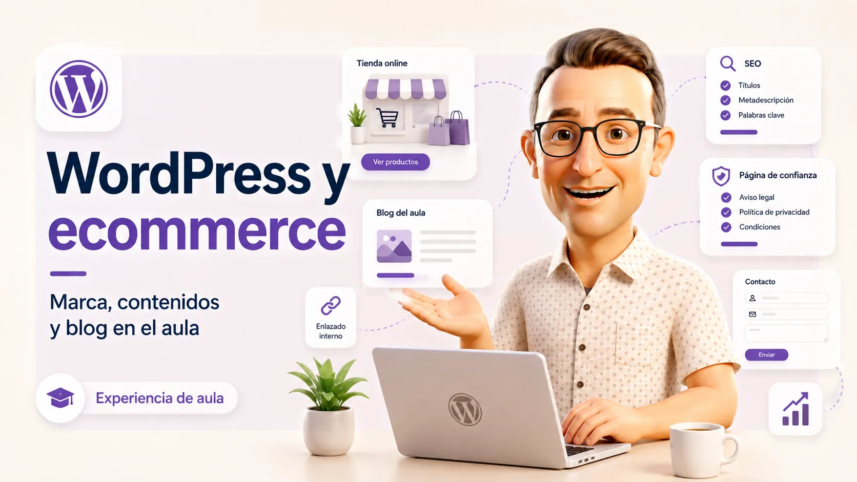 Imagen destacada de la fase Mejorar con WordPress, centrada en tomar decisiones y justificar cambios a partir de evidencias