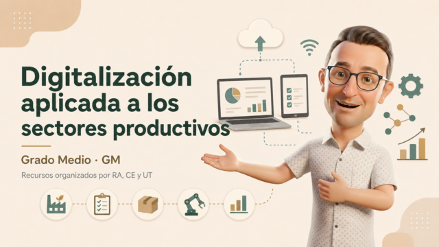 Portada del módulo de Digitalización aplicada a los sectores productivos de Grado Medio