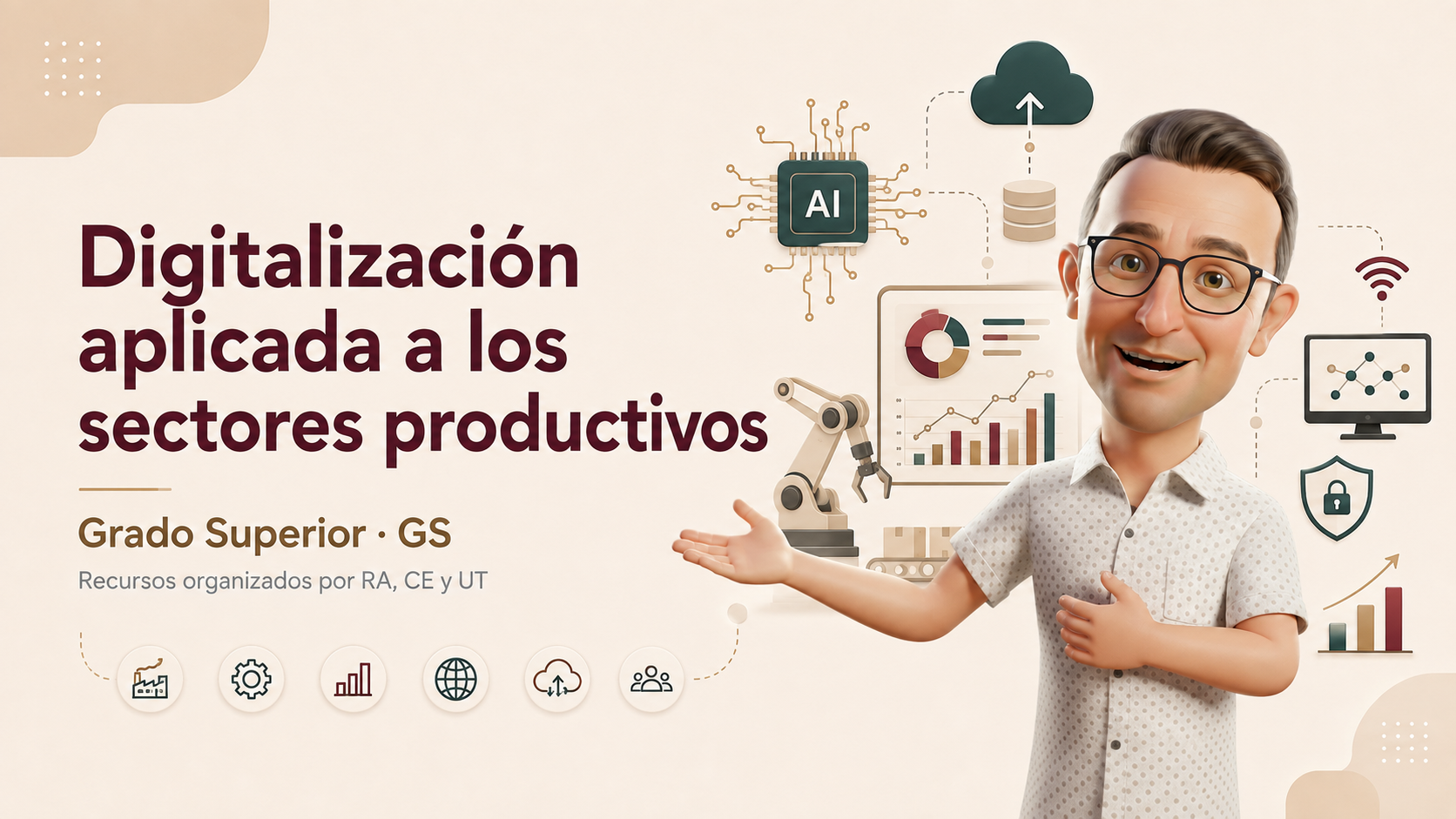 Portada del módulo de Digitalización aplicada a los sectores productivos de Grado Superior