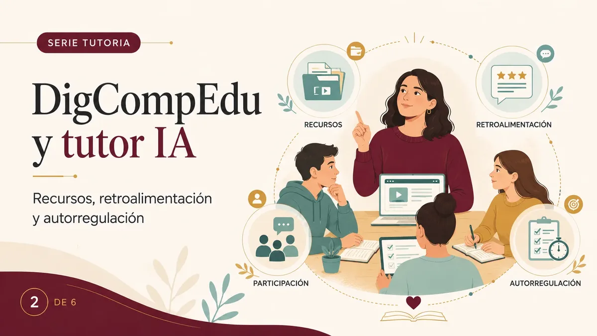 TutorIA educativo contextualizado para orientar la selección crítica y el aprendizaje autorregulado.